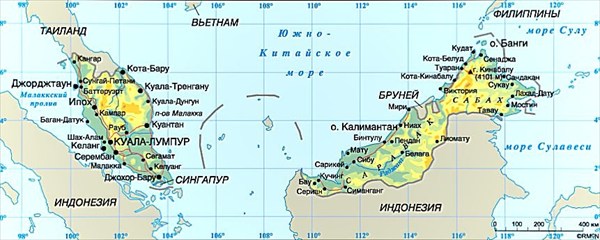 1- Карта Малайзии--malasia.ru